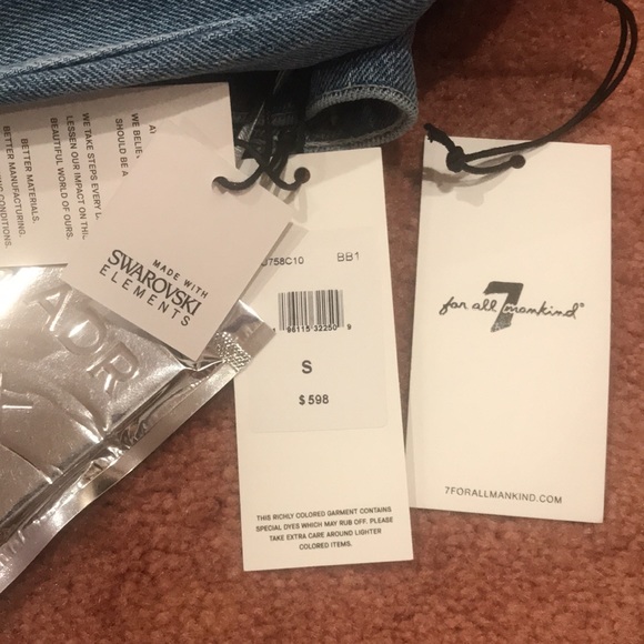 7 for all mankind Jean jacket  with Swarovski element . Watch the video please - Picture 7 of 17